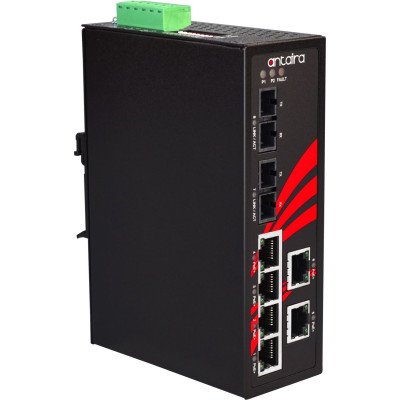 Antaira LNP-0802-24 8-Port  PoE+ Unmanaged Ethernet Switch, 30W/Port, Dual 100Fx, 12VDC-36VDC